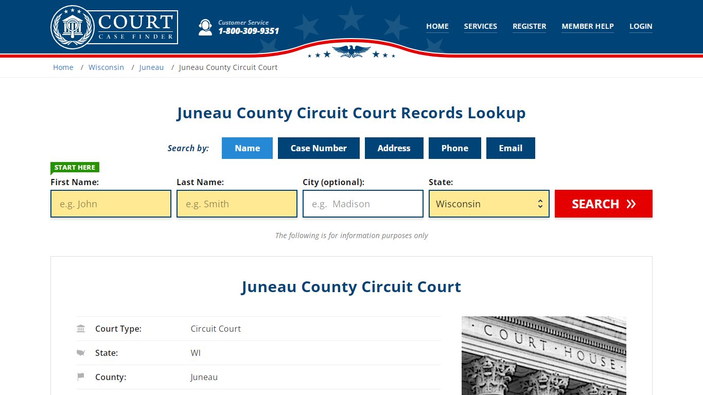 Juneau County Circuit Court Records Lookup - CourtCaseFinder.com